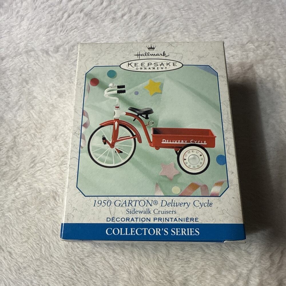 VTG 1999 Hallmark Ornament GARTON Delivery Cycle Sidewalk Cruisers Christmas